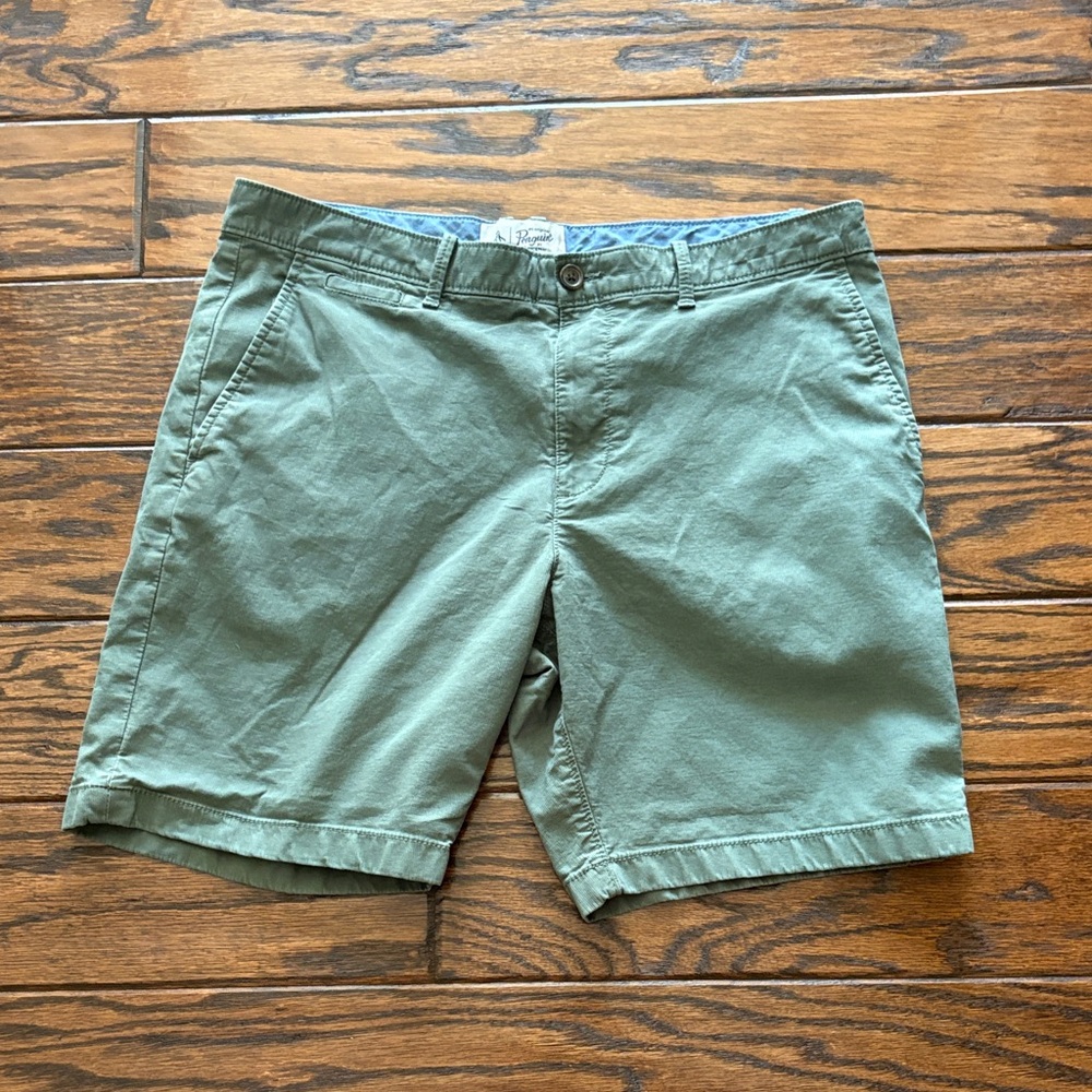 Original Penguin Olive Green Flat Front Shorts